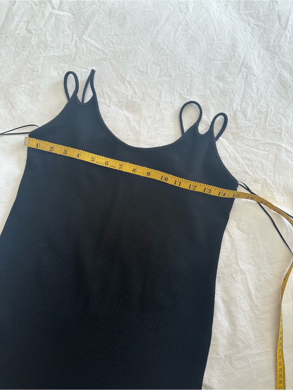 Zara black double strap ribbed tank top, size large - Picture 7 of 9